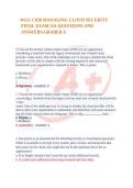 WGU C838 MANAGING CLOUD SECURITY FINAL EXAM OA QUESTIONS AND ANSWERS-GRADED A