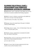 ILLINOIS VOLLEYBALL PART 1&NewLine;EXAM SCRIPT 2026 COMPLETE&NewLine;QUESTIONS ACCURATE ANSWERS