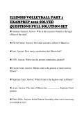 ILLINOIS VOLLEYBALL PART 1&NewLine;EXAMPREP 2026 SOLVED&NewLine;QUESTIONS FULL SOLUTION SET