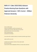 NUR 6111 &lpar;New 2025&sol;2026&rpar; Advance&NewLine;Practice Nursing Exam Questions with&NewLine;Approved Answers &vert; 100&percnt; Correct &ndash; William&NewLine;Paterson University