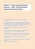 NUR 6111 &ndash; Exam 2 &lpar;Advanced Practice&NewLine;Nursing I&rpar; &ndash; &lpar;2026 &sol; 2027&rpar; Actual Exam&NewLine;Questions and Correct Answers