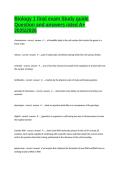 Biology 1 final exam Study guide Question and answers rated A&plus; 2025&sol;2026