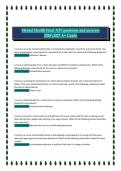 Mental Health Final ATI 2026&sol;2027 &ndash; Questions and Answers for A&plus; Grade Exam Preparation