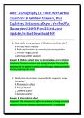 ARRT Radiography &lpar;R&rpar; Exam With Actual&NewLine;Questions & Verified Answers&comma; Plus&NewLine;Explained Rationales&sol;Expert Verified For&NewLine;Guaranteed 100&percnt; Pass 2026&sol;Latest&NewLine;Update&sol;Instant Download Pdf