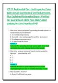 ICC E1 Residential Electrical Inspector Exam&NewLine;With Actual Questions & Verified Answers&comma;&NewLine;Plus Explained Rationales&sol;Expert Verified&NewLine;For Guaranteed 100&percnt; Pass 2026&sol;Latest&NewLine;Update&sol;Instant Download Pdf