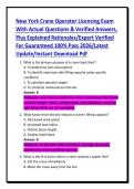 New York Crane Operator Licensing Exam&NewLine;With Actual Questions & Verified Answers&comma;&NewLine;Plus Explained Rationales&sol;Expert Verified&NewLine;For Guaranteed 100&percnt; Pass 2026&sol;Latest&NewLine;Update&sol;Instant Download Pdf