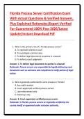 Florida Process Server Certification Exam&NewLine;With Actual Questions & Verified Answers&comma;&NewLine;Plus Explained Rationales&sol;Expert Verified&NewLine;For Guaranteed 100&percnt; Pass 2026&sol;Latest&NewLine;Update&sol;Instant Download Pdf