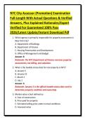 NYC City Assessor &lpar;Promotion&rpar; Examination&NewLine;Full-Length With Actual Questions & Verified&NewLine;Answers&comma; Plus Explained Rationales&sol;Expert&NewLine;Verified For Guaranteed 100&percnt; Pass&NewLine;2026&sol;Latest Update&sol;Instant Download Pdf