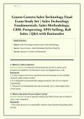 Course Careers Sales Technology Final Exam Study Set &vert; Sales Technology Fundamentals&comma; Sales Methodology&comma; CRM&comma; Prospecting&comma; SPIN Selling&comma; B2B Sales &vert; Questions and Answers with Verified Rationales &vert; Get HighScore &vert; Instant Download&NewLine;&NewLine;