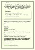 NASM Physique and Bodybuilding Coach Exam 2026 &vert; Physique Coaching&comma; Bodybuilding Science&comma; Nutrition&comma; Training Periodization&comma; Competition Preparation &vert; Open-Ended Questions and Answers with Verified Rationales &vert; Get HighScore &vert; Instant Download&NewLine;&NewLine;