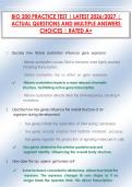 BIO 200 PRACTICE TEST &vert; LATEST 2026&sol;2027 &vert; &NewLine;ACTUAL QUESTIONS AND MULTIPLE ANSWERS &NewLine;CHOICES &vert; RATED A&plus;