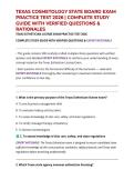 TEXAS COSMETOLOGY STATE BOARD EXAM PRACTICE TEST 2026 &vert; COMPLETE STUDY GUIDE WITH VERIFIED QUESTIONS & RATIONALES