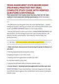 TEXAS MANICURIST STATE BOARD EXAM &lpar;TDLR NAIL&rpar; PRACTICE TEST 2026 &vert; COMPLETE STUDY GUIDE WITH VERIFIED QUESTIONS & RATIONALES