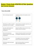 Module 3 Study Guide UPDATED ACTUAL Questions &NewLine;And Correct Answers 