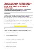 TEXAS COSMETOLOGY STATE BOARD EXAM PRACTICE TEST 2026 &vert; COMPLETE STUDY GUIDE WITH VERIFIED QUESTIONS & RATIONALES