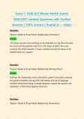 Exam 1&colon; NUR 253 Mental Health &lpar;Latest 2026&sol;2027 Update&rpar; Questions with Verified Answers &vert; 100&percnt; Correct &vert; Graded A&plus; &ndash; Galen&period; 