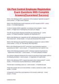GA Pest Control Employee Registration Exam Questions & Answers 2026 A&plus;