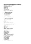 Agricultural Pesticide Regulation Legal Framework Exam Guide