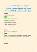 Exam 3&colon; NUR 253 Mental Health &lpar;Latest 2026&sol;2027 Update&rpar; Questions with Verified Answers &vert; 100&percnt; Correct &vert; Graded A&plus; &ndash; Galen&period;