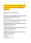 Food Manager Exam Questions and Answers Latest Versions 2026 Top Rated A&plus;