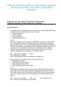 Maternity & Women&rsquo;s Health Care 12th Edition Lowdermilk &NewLine;Test Bank&lbrace;CHAPTER 1 TO 36 WELL EXPLAINED &NewLine;ANSWERS&rcub; 