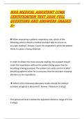 NHA MEDICAL ASSISTANT CCMA&NewLine;CERTIFICATION TEST 2026 FULL&NewLine;QUESTIONS AND ANSWERS GRADED&NewLine;A&plus; 