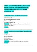 &NewLine;AWWA Utility Management Certification Exam Questions and Correct Answers