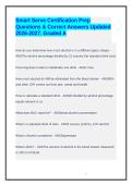 Smart Serve Certification Prep Questions & Correct Answers Updated 2026-2027&period; Graded A