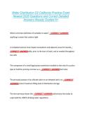 Water Distribution D2 California Practice Exam &NewLine;Newest 2026 Questions and Correct Detailed &NewLine;Answers Already Graded A&plus; 