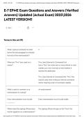 E-7 EPME Exam Questions and Answers &lpar;Verified Answers&rpar; Updated &lpar;Actual Exam&rpar; 20252026 LATEST VERSION&excl;&excl;&NewLine;&NewLine;