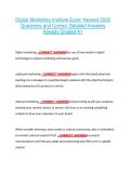 Digital Marketing Institute Exam Newest 2026 &NewLine;Questions and Correct Detailed Answers &NewLine;Already Graded A&plus; 