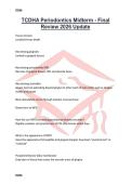 TCDHA Periodontics Midterm - Final Review 2026 Update