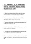 ARM 400 ACTUAL EXAM SCRIPT 2026&NewLine;VERIFIED QUESTIONS AND SOLUTIONS&NewLine;PREMIUM STUDY GUIDE