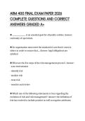 ARM 400 FINAL EXAM PAPER 2026&NewLine;COMPLETE QUESTIONS AND CORRECT&NewLine;ANSWERS GRADED A&plus;