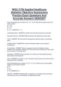Package deal for WGU C784 Applied Healthcare Statistics Objective  WGU C784 Applied Healthcare Statistics Objective Complete Exam Questions And Correct Answers 2026&sol;2027