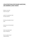 UTAH ESTHETICIAN STATE BOARD QUESTIONS AND ANSWERS LATEST UPDATE&NewLine;&NewLine;