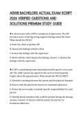 ASWB BACHELORS ACTUAL EXAM SCRIPT&NewLine;2026 VERIFIED QUESTIONS AND&NewLine;SOLUTIONS PREMIUM STUDY GUIDE