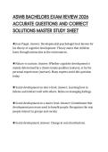 ASWB BACHELORS EXAM REVIEW 2026&NewLine;ACCURATE QUESTIONS AND CORRECT&NewLine;SOLUTIONS MASTER STUDY SHEET&NewLine;