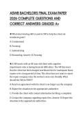 ASWB BACHELORS FINAL EXAM PAPER&NewLine;2026 COMPLETE QUESTIONS AND&NewLine;CORRECT ANSWERS GRADED A&plus;&NewLine;