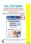 Test Bank For Leadership Roles and Management Functions in Nursing Theory and Application 11th Edition By Carol Jorgensen Huston &vert; 9781975193065 &vert; 2024&sol;2025 &vert; Chapter 1-25 &vert; All Chapters with Answers and Rationales&NewLine;