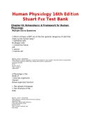 Test Bank &mdash; Human Physiology &vert; Stuart Fox &vert; 16th Edition &vert; Complete All Chapters &vert; Verified Q&A&NewLine;&NewLine;