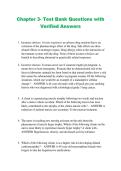 Chapter 3- Test Bank Questions with &NewLine;Verified Answers 