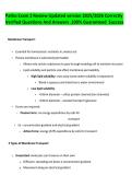 Patho Exam 2 Review Updated version 2025&sol;2026 Correctly &NewLine;Verified Questions And Answers &period;100&percnt; Guaranteed  Success 