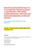 Relias Advanced Dysrhythmia Exam A & &NewLine;B &vert; Complete 100&plus; Questions & Answers &NewLine;&vert; Latest 2026&sol;2027 &vert; 100&percnt; Verified &NewLine;Complete Study Guide &ndash; Both Exams with &NewLine;Step-by-Step Explanations &vert; instant pdf &NewLine;download