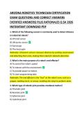 Arizona Robotics Technician Certification Exam Questions and Verified Answers Guide