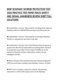 BNSF ROADWAY WORKER PROTECTION TEST&NewLine;2026 PRACTICE TEST PAPER TRACK SAFETY&NewLine;AND SIGNAL AWARENESS REVIEW SHEET FULL&NewLine;SOLUTIONS&NewLine;