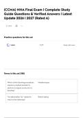 &lpar;CCMA&rpar; NHA Final Exam &vert; Complete Study Guide Questions & Verified Answers &vert; Latest Update 2026 &vert; 2027 &lpar;Rated A&rpar;&NewLine;