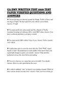 CA DMV WRITTEN TEST 2026 TEST&NewLine;PAPER VERIFIED QUESTIONS AND&NewLine;ANSWERS&NewLine;