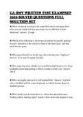 CA DMV WRITTEN TEST EXAMPREP&NewLine;2026 SOLVED QUESTIONS FULL&NewLine;SOLUTION SET