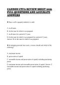 CANNON CTFA REVIEW SHEET 2026&NewLine;FULL QUESTIONS AND ACCURATE&NewLine;ANSWERS